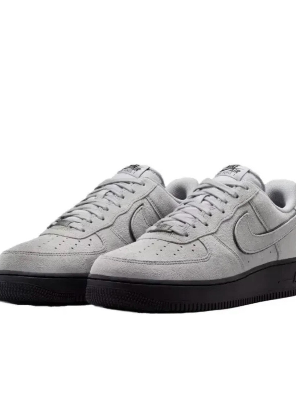 Nike Grey Suede Low-Top Sneakers with Black Sole